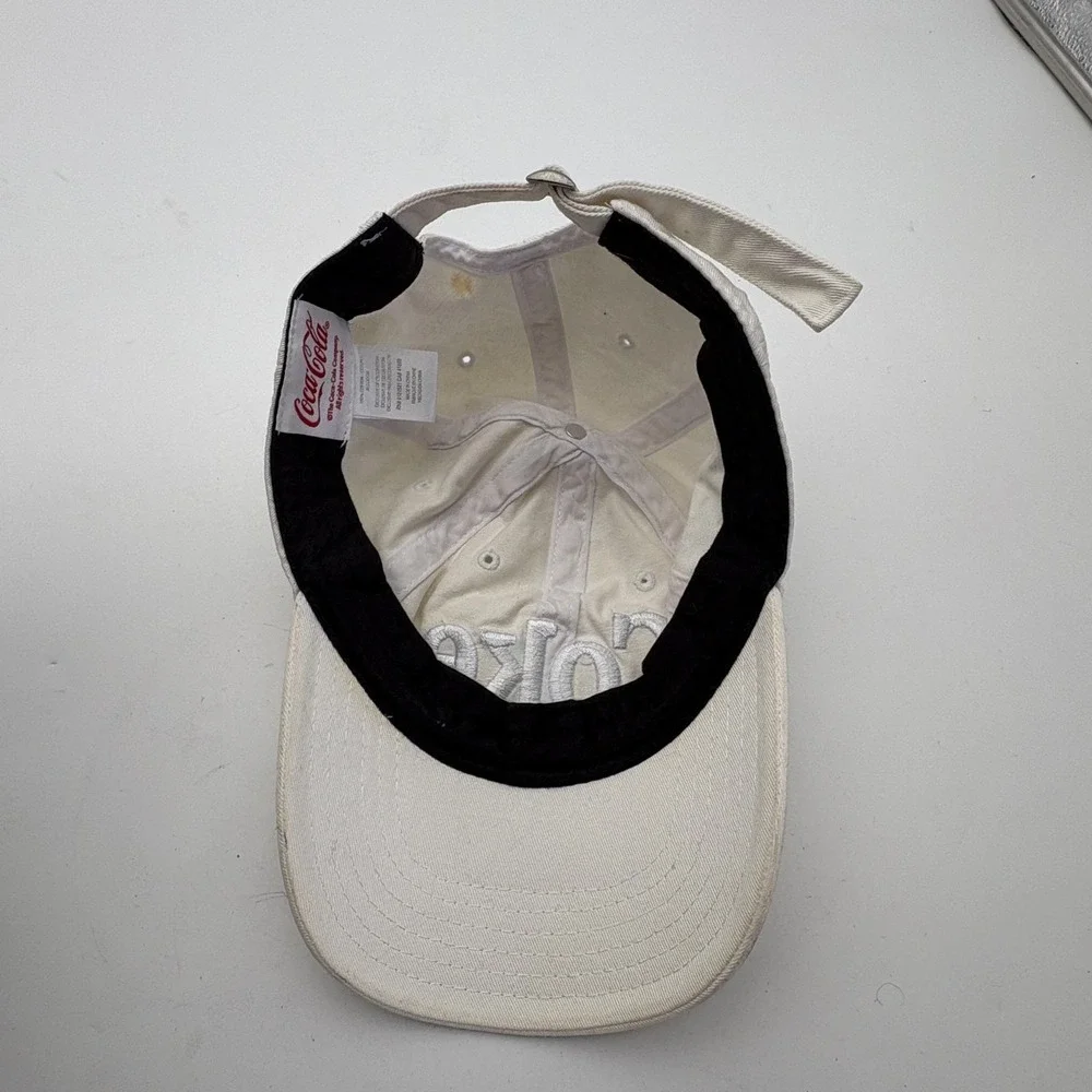 Coca-Cola Coke Logo‎ White Baseball Hat Adjustable Rainbow Embroidered Cap Soda